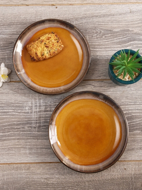 

Aapno Rajasthan Mustard Yellow 2 Pieces Textured Ceramic Glossy Plates