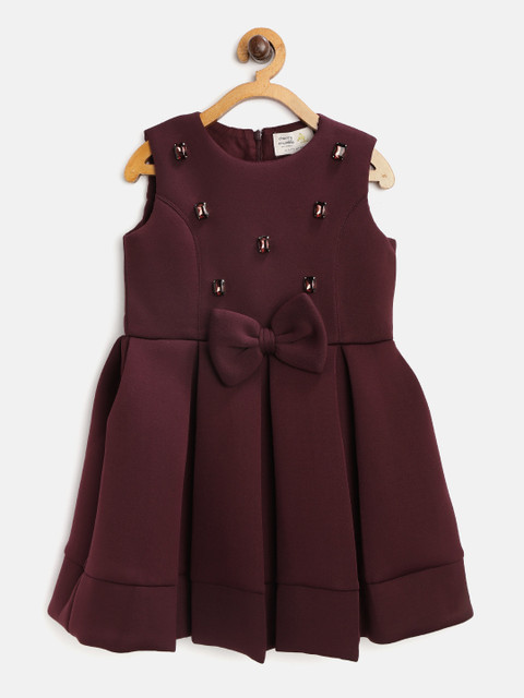 

Cherry Crumble Burgundy Scuba Dress