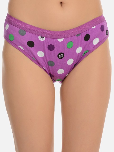 

mod & shy Women Purple & White Printed Basic Briefs MU74