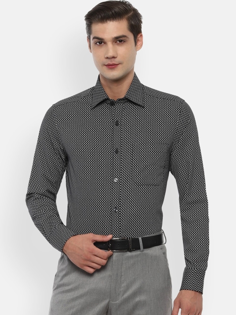 

Louis Philippe Men Black Printed Pure Cotton Formal Shirt
