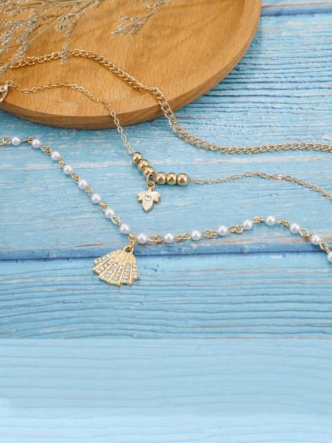 

YoungWildFree Set of 3 Gold-Plated Anklets