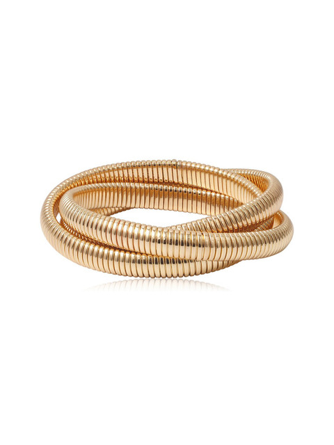 

YoungWildFree Women 3 Gold-Toned Brass Gold-Plated Bangle-Style Bracelet
