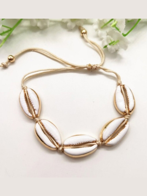 

YoungWildFree Women Gold-Toned & Gold-Toned Brass Gold-Plated Wraparound Bracelet