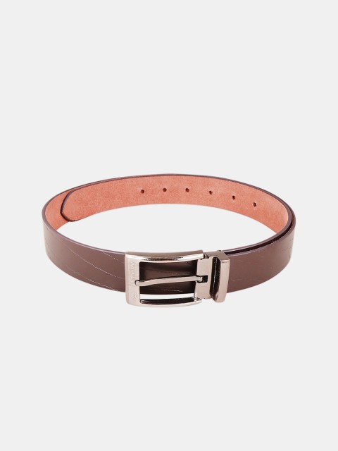 

TnW Men Brown Textured Leather Belt