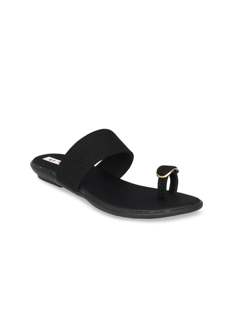 

Zyla Women Black Textured One Toe Flats