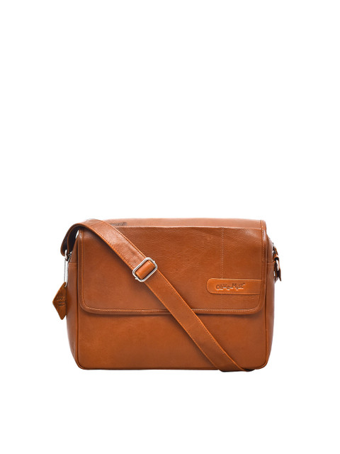 

OLIVE MIST Unisex Tan Leather !4 Inch Laptop Bag