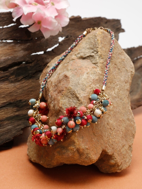 

NEUDIS Multicoloured Beaded Handcrafted Choker Necklace, Multi