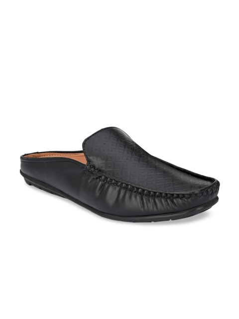 

Provogue Men Black Textured Slip on Loafers