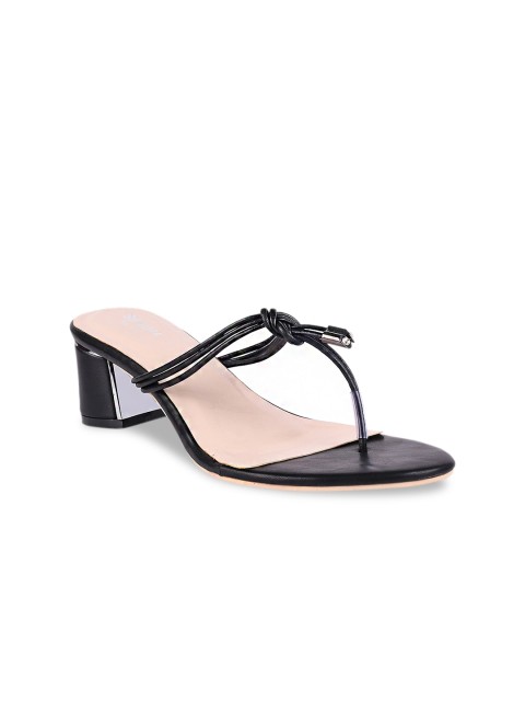 

Stelatoes Black PU Block Sandals with Bows