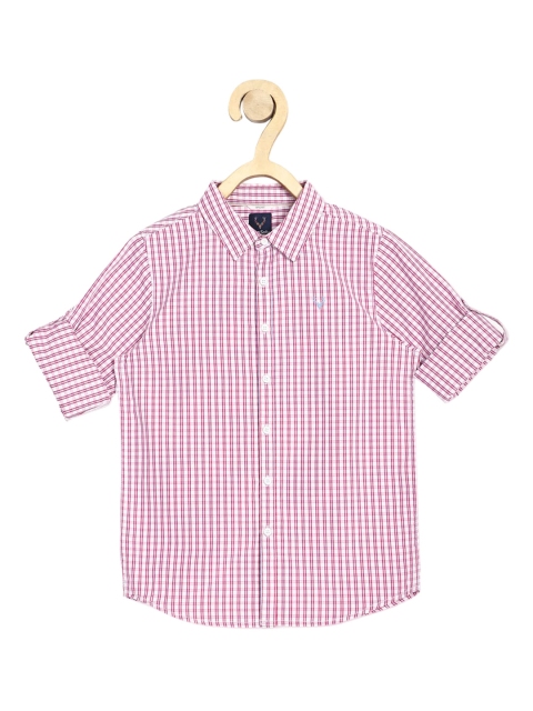 

Allen Solly Junior Boys Pink Slim Fit Striped Pure Cotton Casual Shirt