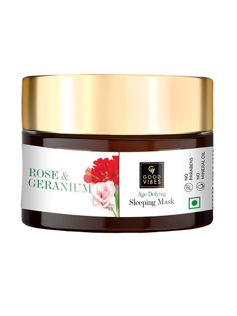 

Good Vibes Rose & Geranium Age Defying Sleeping Mask 50 g, Transparent