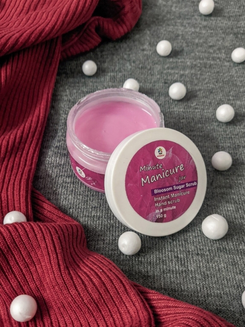 BLOOMSBERRY Instant Manicure Hand Scrub With Sugar 150gms, Pink