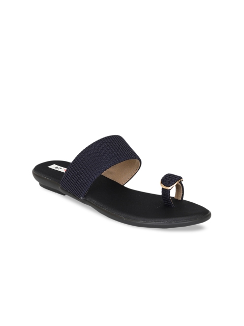 

Zyla Women Navy Blue Textured One Toe Flats
