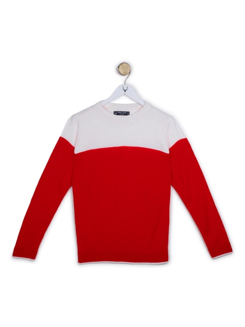 

Allen Solly Junior Boys Red & Grey Colourblocked Pullover