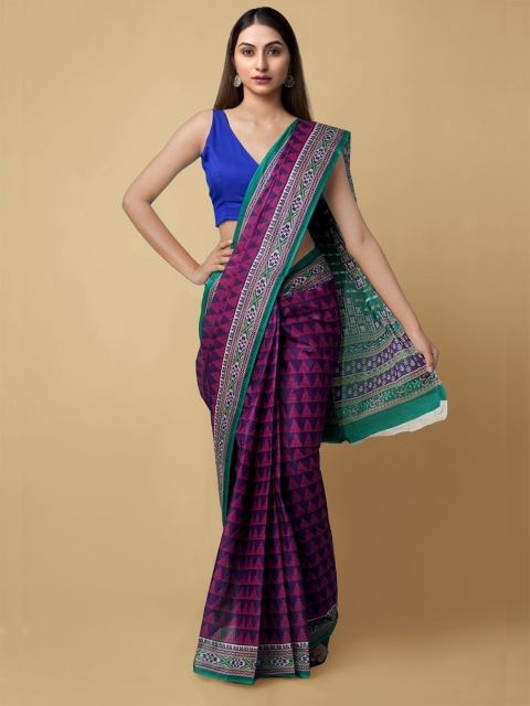 

Unnati Silks Purple & Green Pure Cotton Kovai Saree