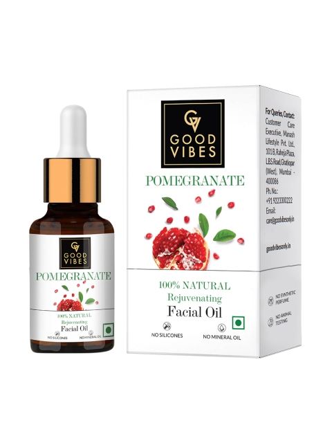 

Good Vibes 100% Natural Pomegranate Rejuvenating Facial Oil - 10 ml, Transparent