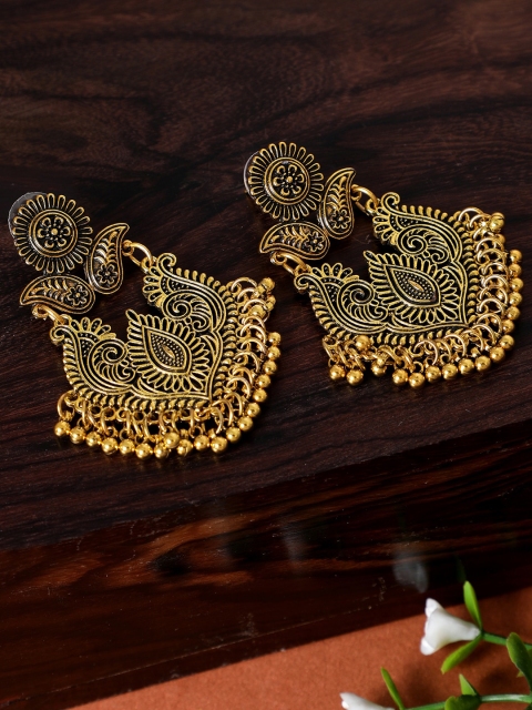 

AQUASTREET Gold-Toned Contemporary Chandbalis Earrings