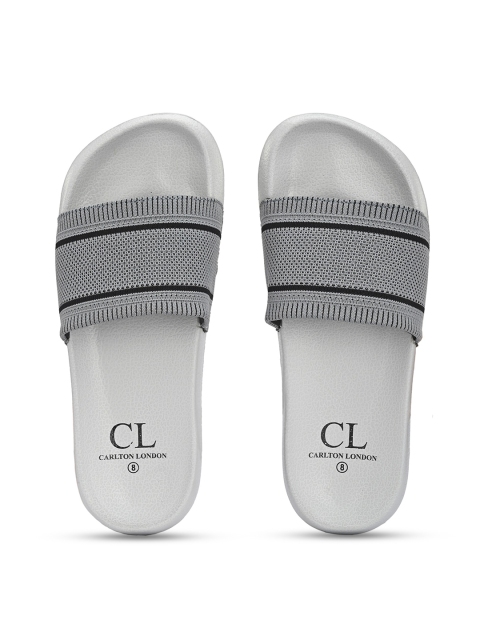 

Carlton London Men Grey Woven Design Sliders