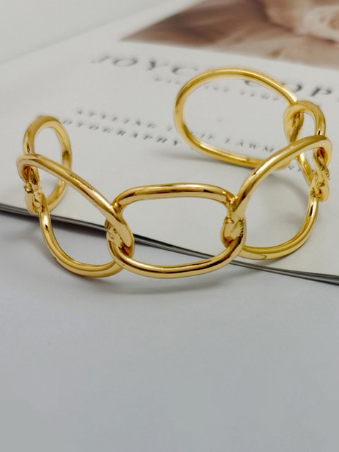 

YoungWildFree Women Gold-Toned Brass Gold-Plated Cuff Bracelet