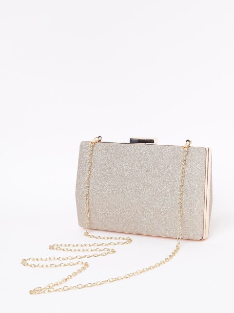 CODE by Lifestyle Silver-Toned & Gold-Toned Embellished Box Clutch