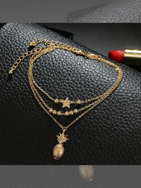 

YoungWildFree Women Gold-Plated Layered Anklet