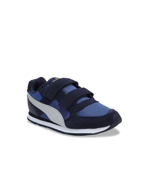

Puma Unisex Kids Navy Blue & Black Colourblocked Vista V Sneakers