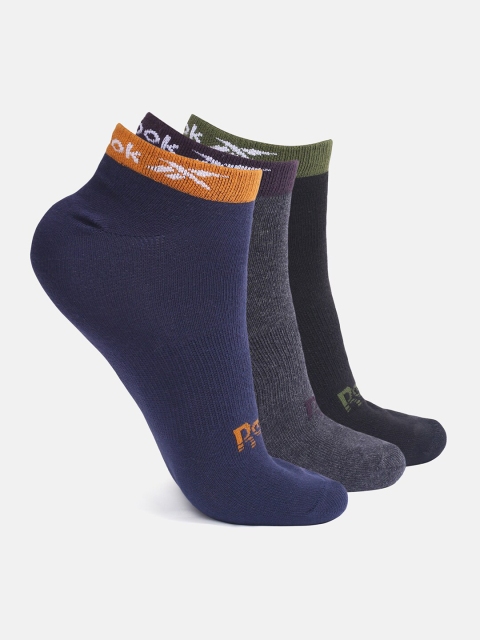 

Reebok Men Pack of 3 Ankle Length Socks, Navy blue