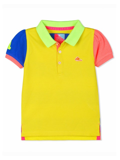 

Cherry Crumble Boys Multicoloured Colourblocked Polo Collar T-shirt, Multi