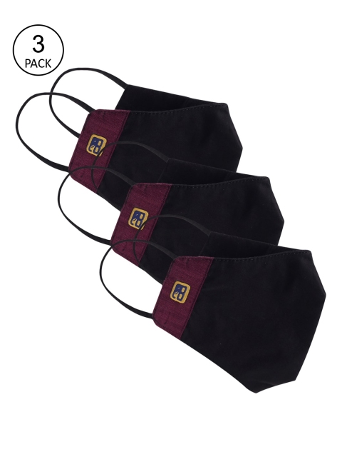 

Balista Adults Pack Of 3 Black Solid 4-Ply Reusable Cloth Masks
