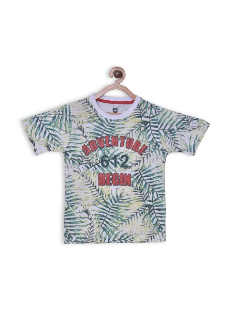 

612 league Boys Green Floral Printed Tropical T-shirt