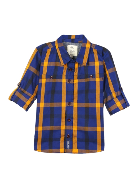

Cherry Crumble Boys Blue Checked Casual Shirt