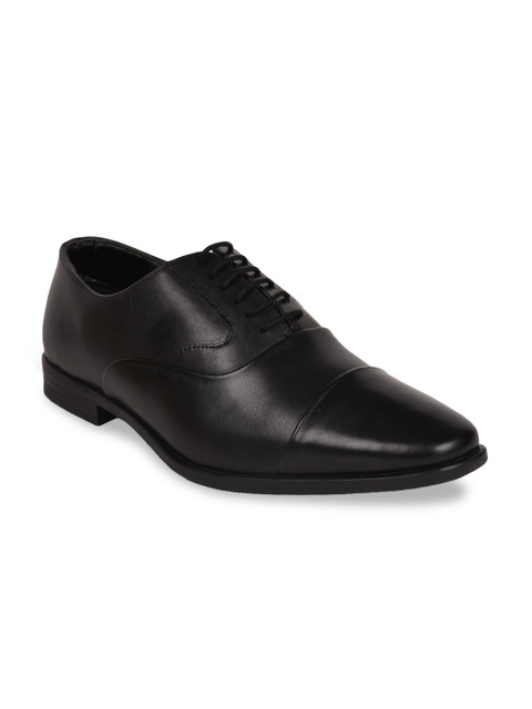 

Liberty Men Black Solid Formal Leather Derbys