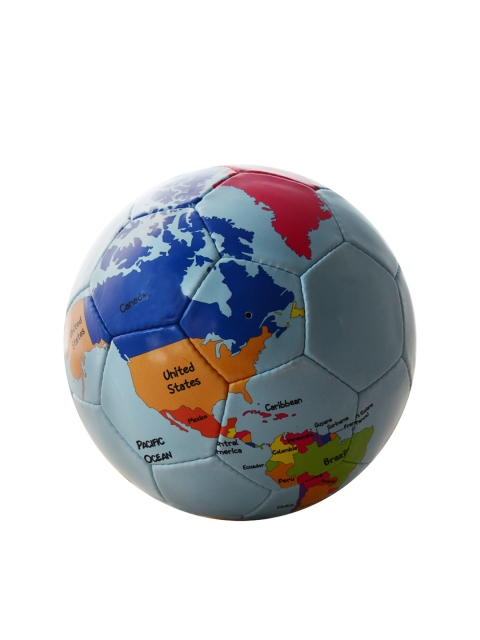 

iO Kids Blue & Orange World Map Printed Football