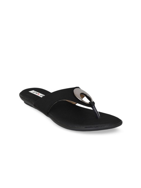 

Zyla Women Black T-Strap Flats