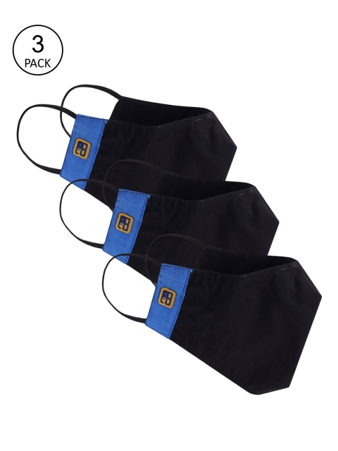 

Balista Adults Pack Of 3 Black Solid 4-Ply Reusable Cloth Masks