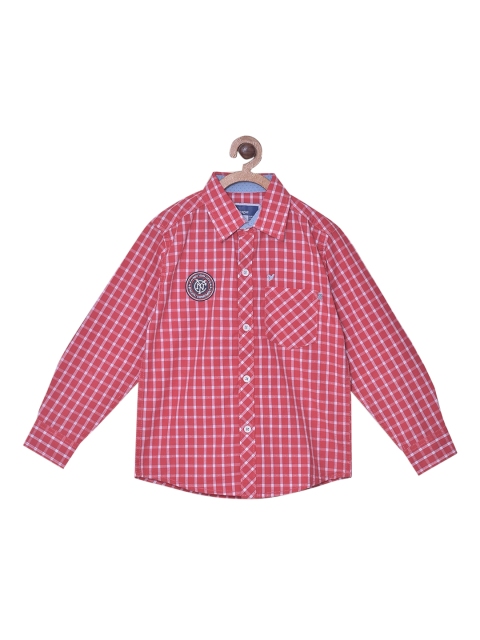 

612 league Boys Red Checked Casual Shirt