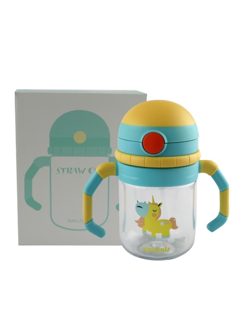 

iSWEVEN Kids Transparent & Blue Printed Sipper Bottle