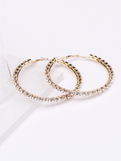 

YoungWildFree Gold-Toned Contemporary Hoop Earrings