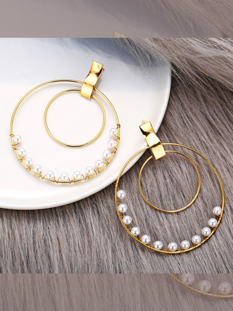 

YoungWildFree Gold-Toned Contemporary Hoop Earrings