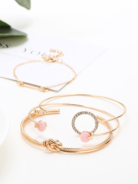 

YoungWildFree Women 4 Brass Gold-Plated Bangle-Style Bracelet