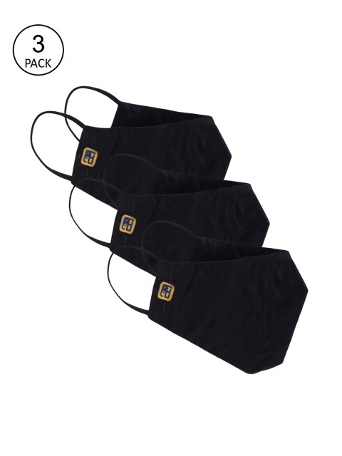 

Balista Adults Pack Of 3 Black Solid 4-Ply Reusable Cloth Masks