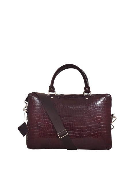 

OLIVE MIST Unisex Maroon Textured Leather 16 inch Laptop Bag