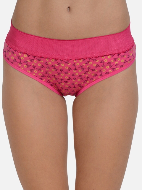 

mod & shy Women Pink & Yellow Floral Printed Hipster Briefs MU124M
