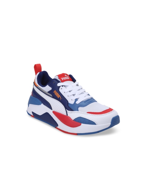 

Puma Unisex Kids White & Blue Colourblocked X-Ray 2 Square SoftFoam Shoes
