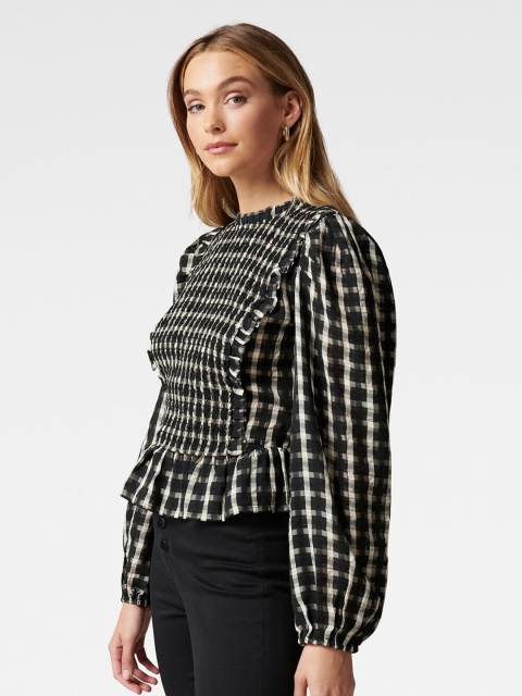 

Forever New Black Geometric Regular Crop Top