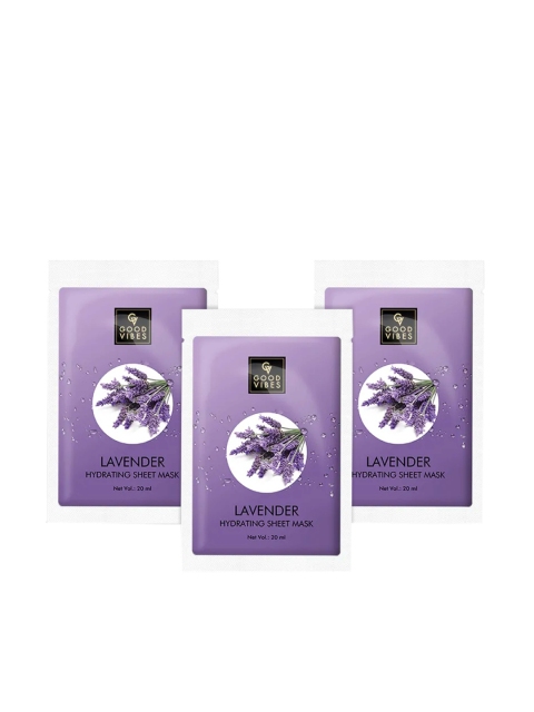 

Good Vibes Pack of 3 Lavender Hydrating Sheet Mask - 20 ml Each