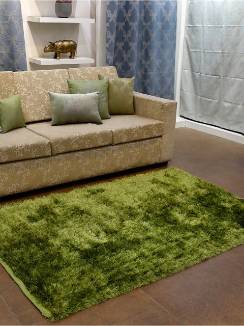 

Home Green Solid Rectangular Shaggy Carpet