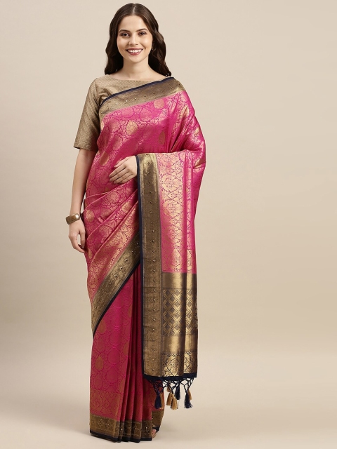 

Soch Pink & Purple Woven Design Zari Silk Blend Saree
