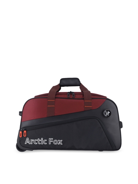 

Arctic Fox Unisex Maroon & Black Printed Soft-Sided Cabin Duffel Trolley Bag
