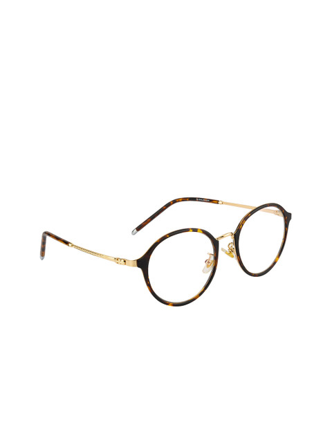 

Ted Smith Unisex Gold-Toned & Brown Abstract Full Rim Round Frames